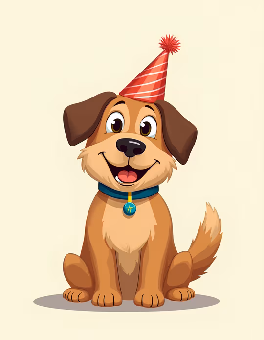 Happy Birthday Dog Illustration