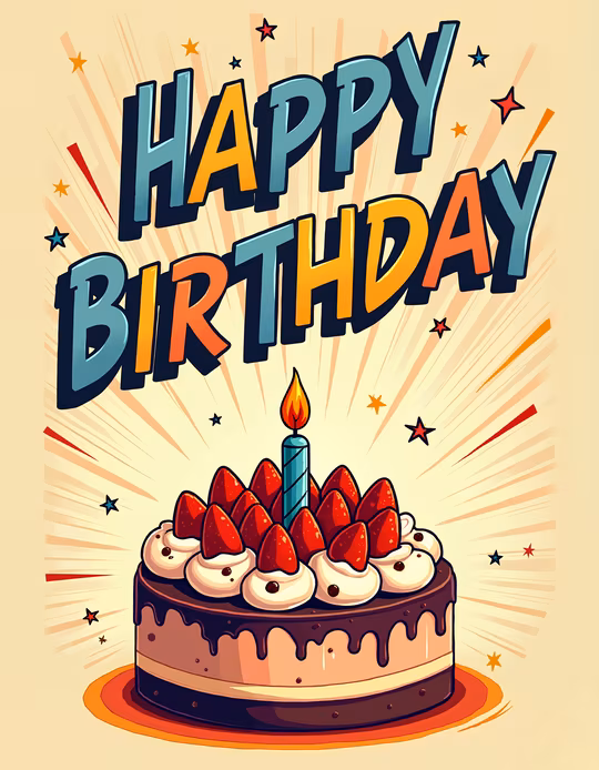 Happy Birthday Illustration