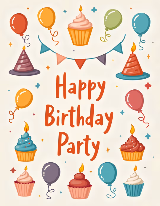 Happy Birthday Party Illustration