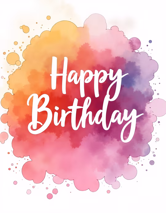 Happy Birthday Watercolor