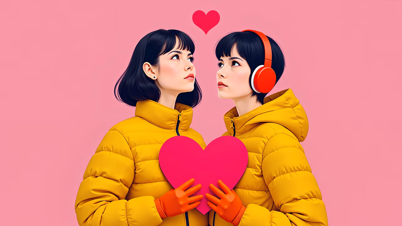 A tender moment captured through vibrant colors and symbolic imagery.