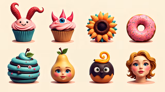 Illustrative Cupcakes and Characters