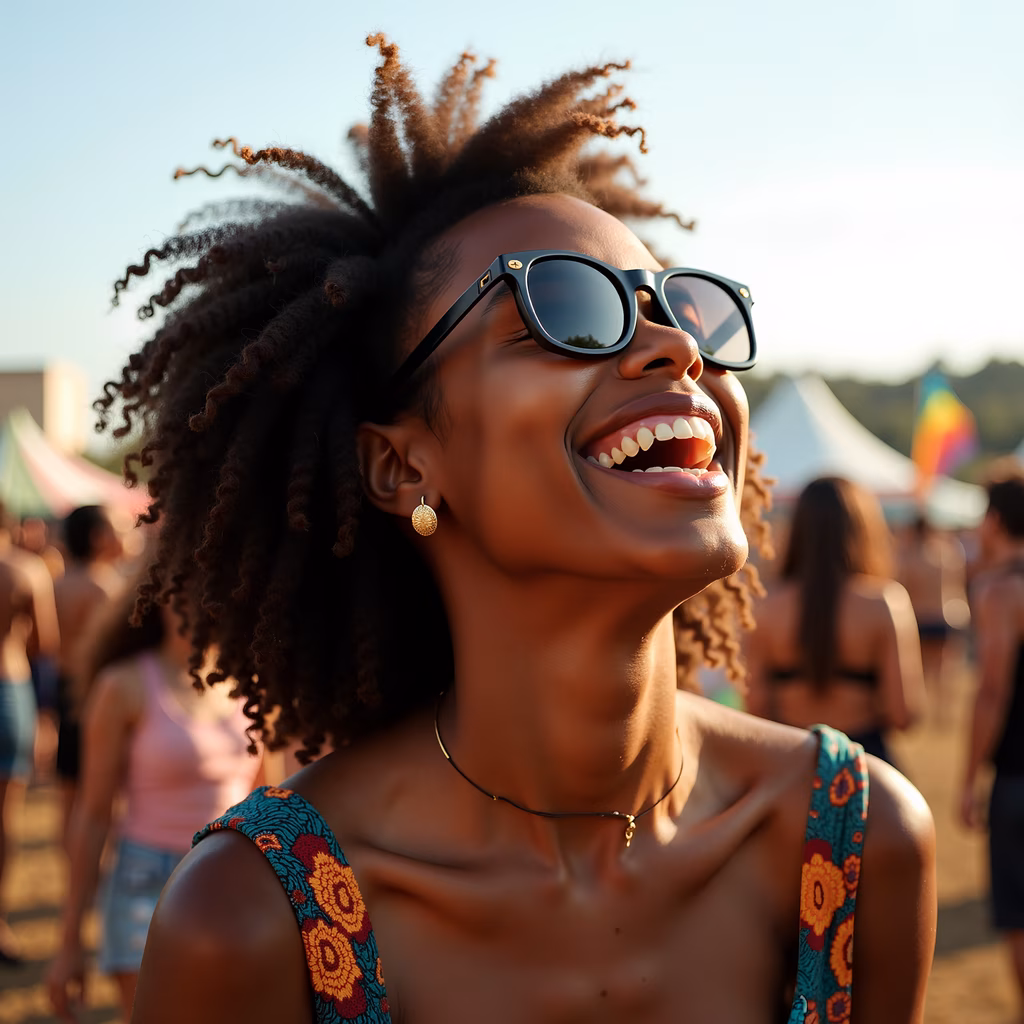 Bright smiles and sunny days at a festival celebration!