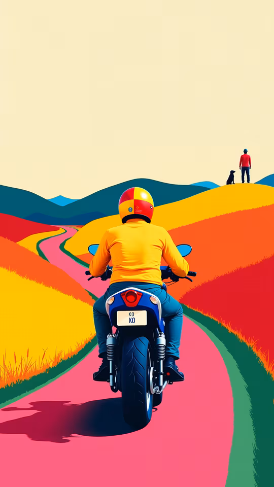 Motorcycle Journey Illustration