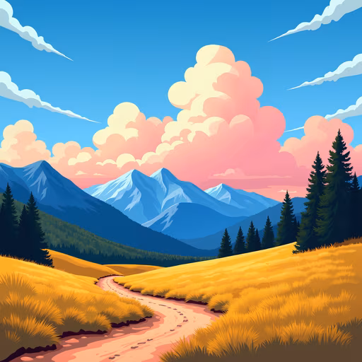 Mountain Landscape Illustration