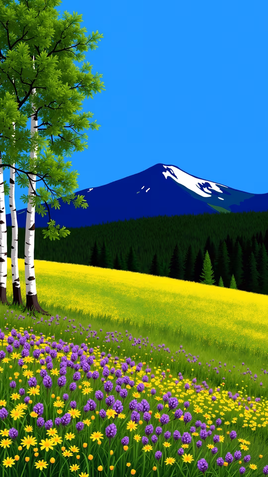 Mountain Meadow Illustration
