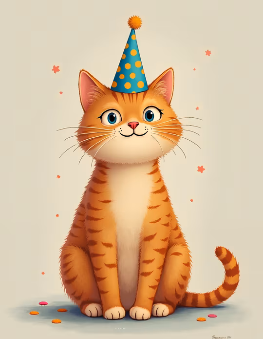 Party Cat Illustration