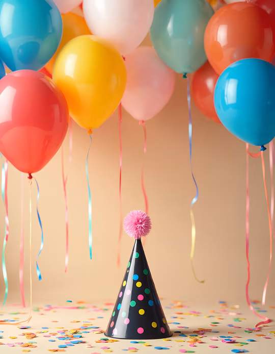 Party Hat with Balloons