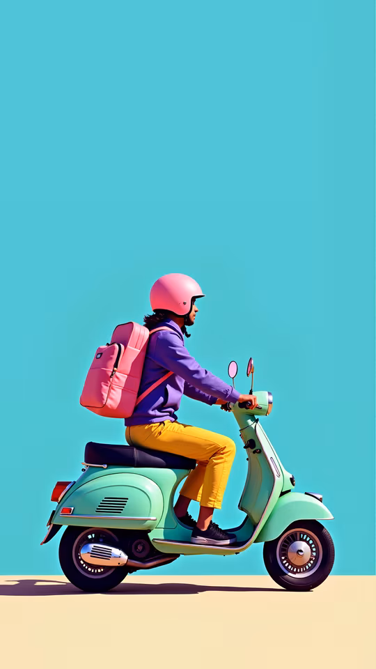 Pastel Scooter Ride