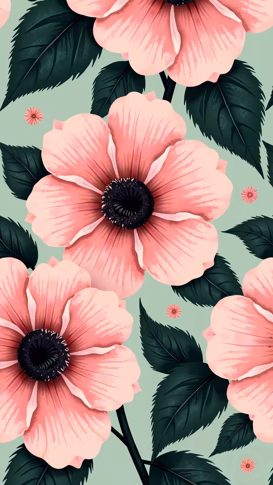 Pink Floral Illustration