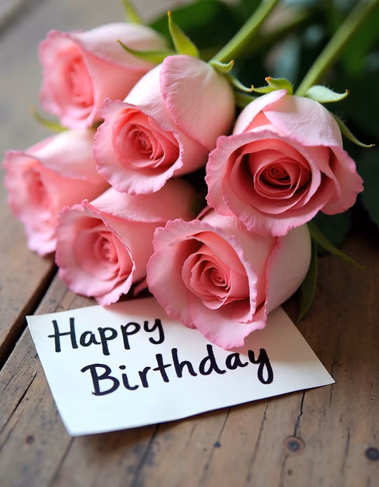 Pink Roses Birthday Greeting