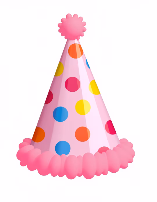 Polka Dot Party Hat Illustration