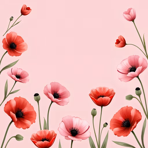 Poppy Garden Illustration