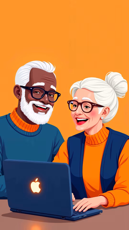 Senior Couple Learning Together