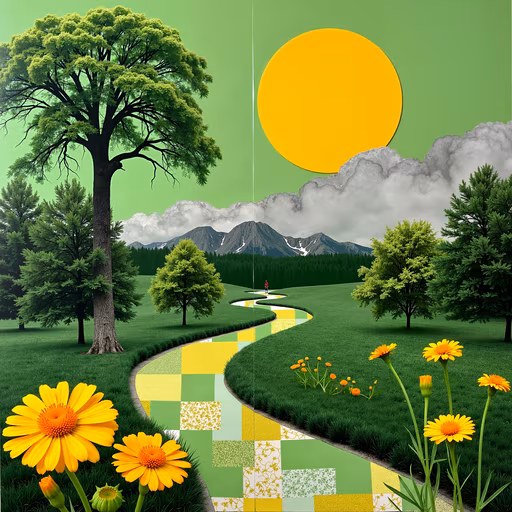 Spring Path Illustration