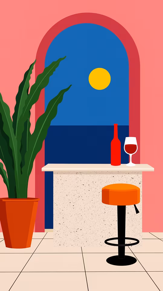 Sunset Bar Illustration