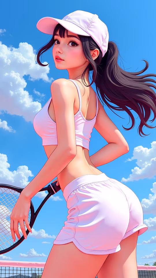 Tennis Girl Illustration