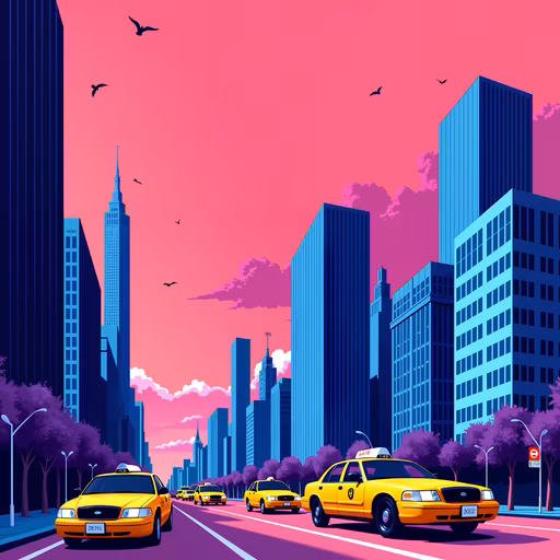 Urban Sunset Illustration