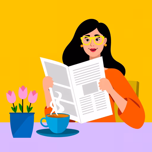 Woman Reading Newspaper
