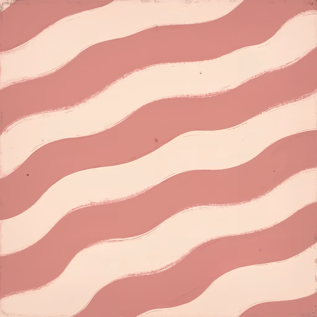 Soft pink and cream abstract waves create a calming effect.