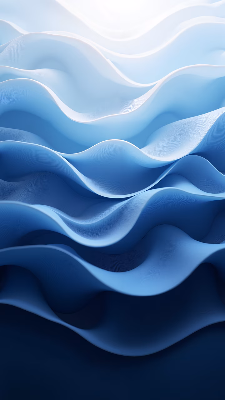 Abstract waves in shades of blue, evoking serenity and dynamism.