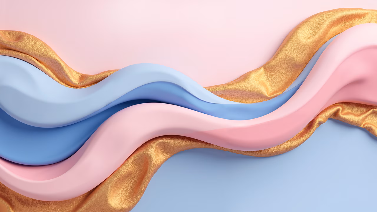 Glossy pastel waves in an elegant abstract illustration.