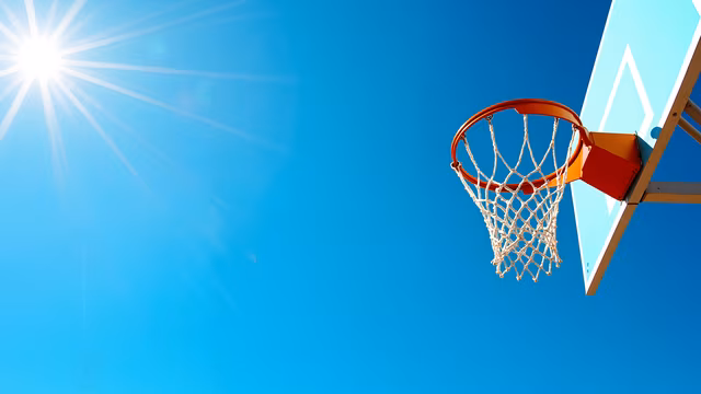 Basketball Hoop Under Bright Sun