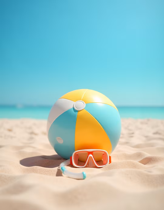 Beach Ball and Goggles