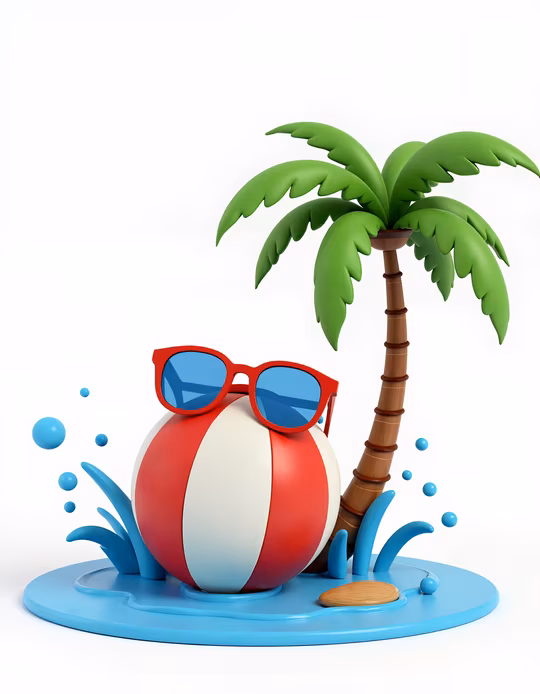Beach Ball with Sunglasses