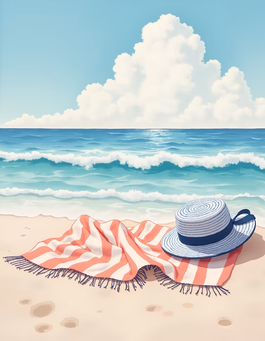 Beach Blanket and Hat