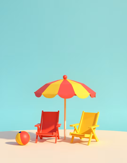 Beach Chairs and Umbrella