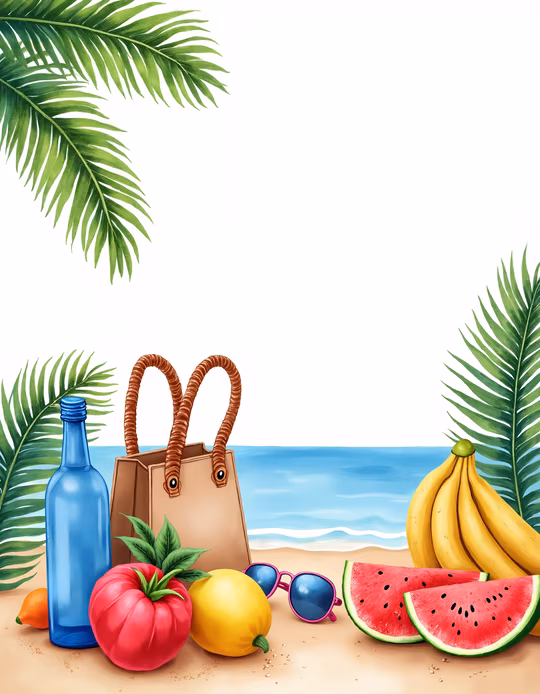 Beach Essentials Illustration