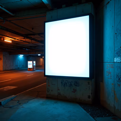 Blank Billboard in Urban Underpass