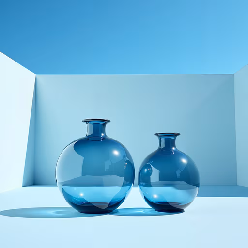 Blue Glass Vases