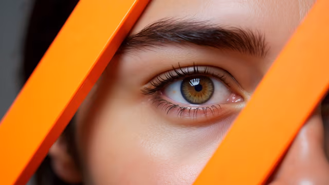 Close-Up Eye with Orange Stripes