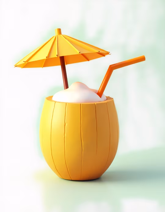 Coconut Drink Illustration