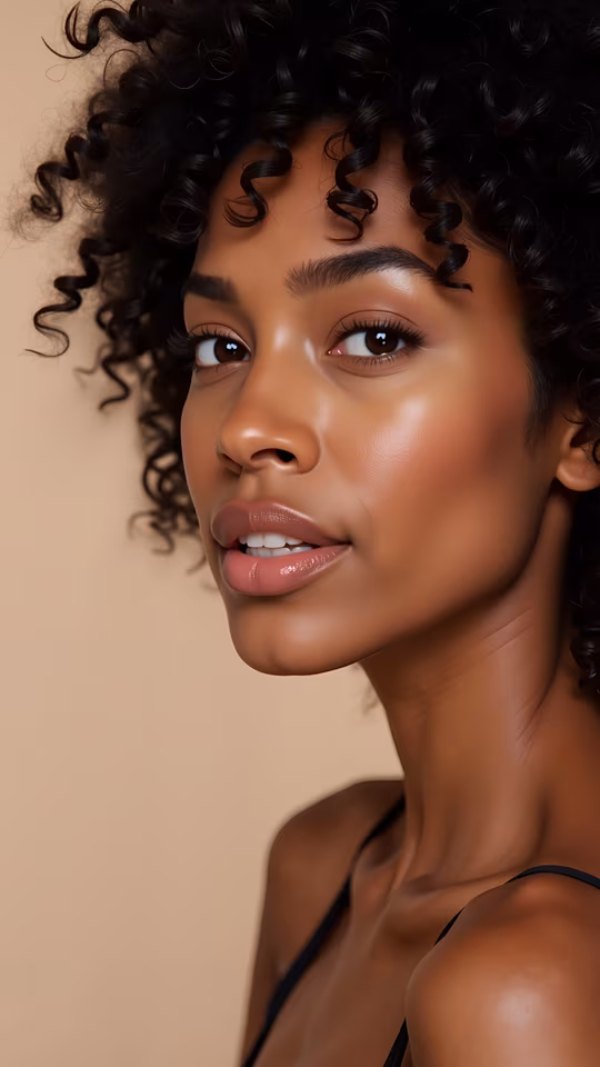 Curly Hair Beauty Portrait