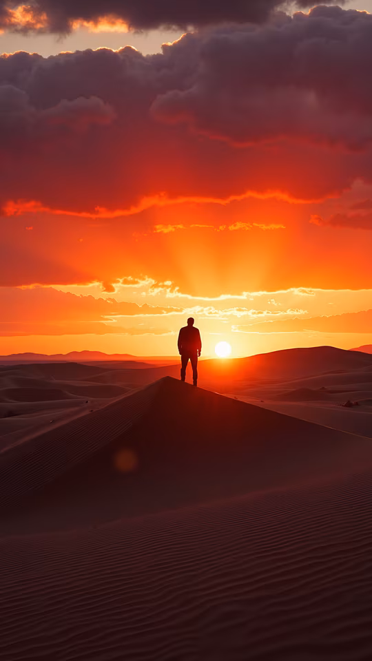 Desert Sunset Silhouette