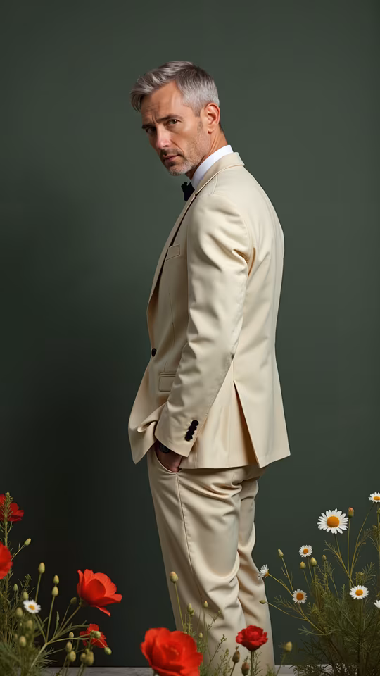 Formal Gentleman Among Flowers