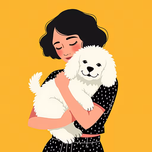 Girl Holding Dog