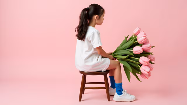 Girl with Tulips