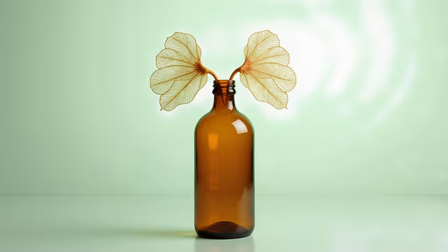 Glass Bottle with Leaf Wings