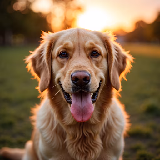 Golden Retriever Sunset