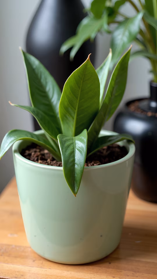 Green Plant in Pastel Pot