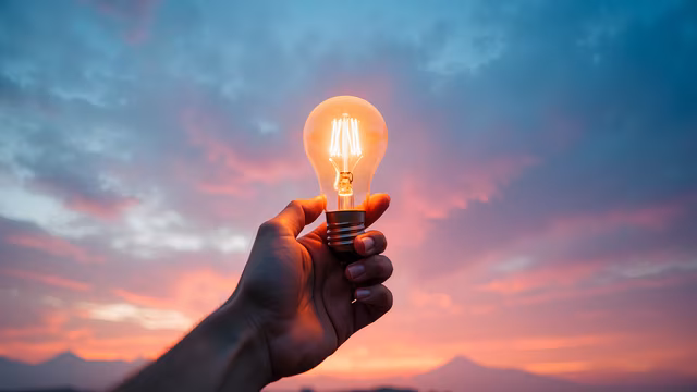 Light Bulb Against Sunset