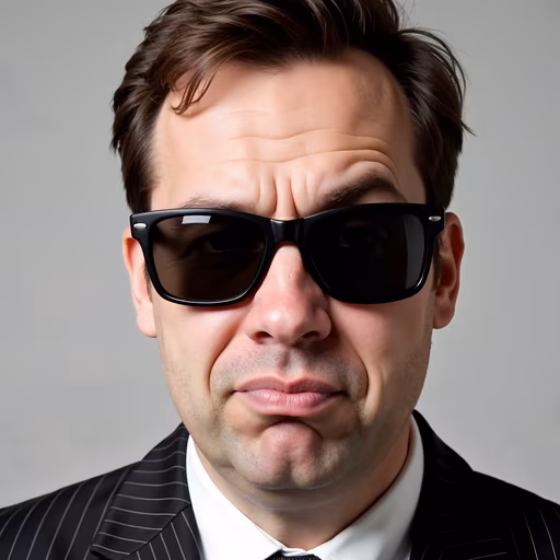 Man in Suit Making Silly Face