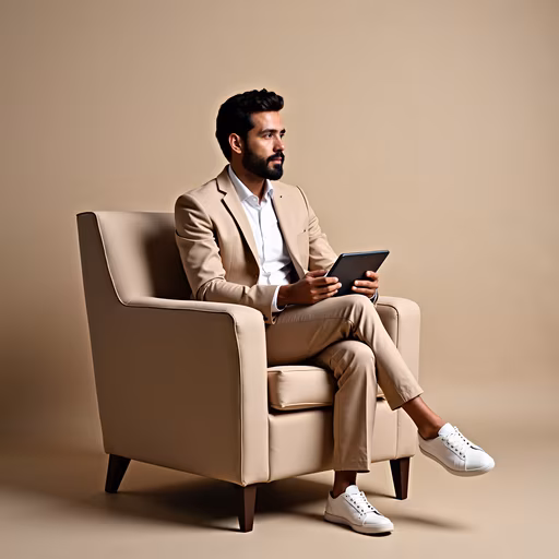 Man Relaxing with Tablet