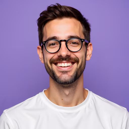 Man with Glasses Smiling
