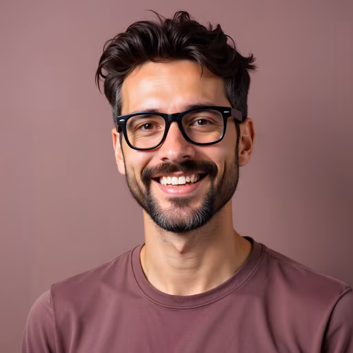 Man with Glasses Smiling