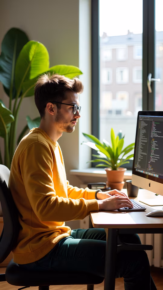 Man Working at Desk